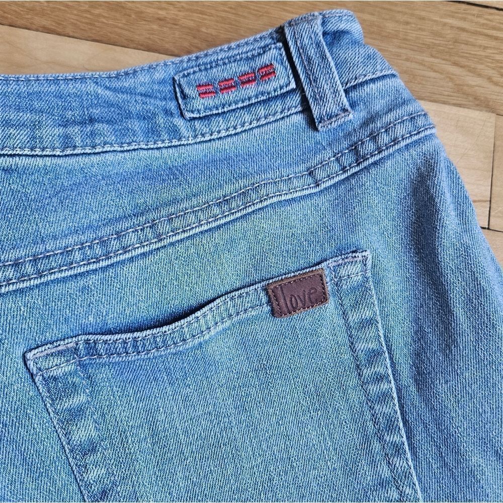 Vinatge 00s Peace Love World Blue Women's Flare Jeans - Picture 2 of 13